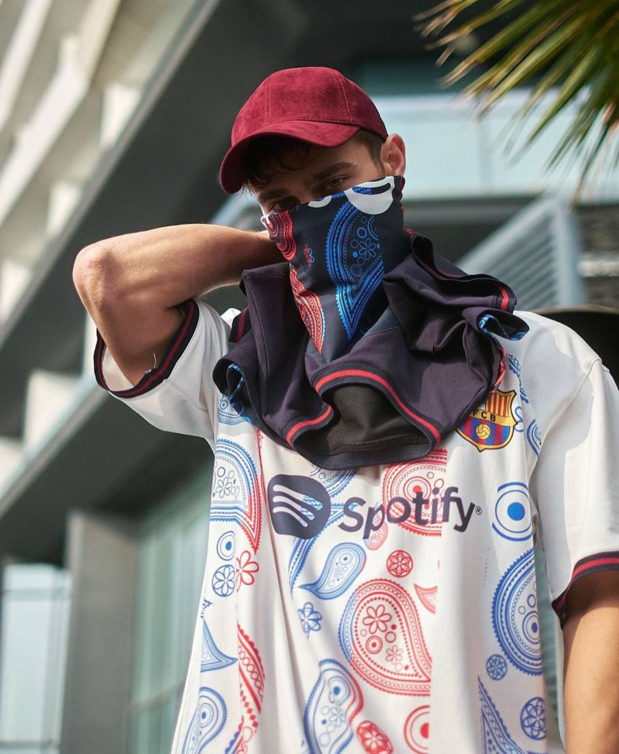 Fc Barcelona white Bandana Jersey